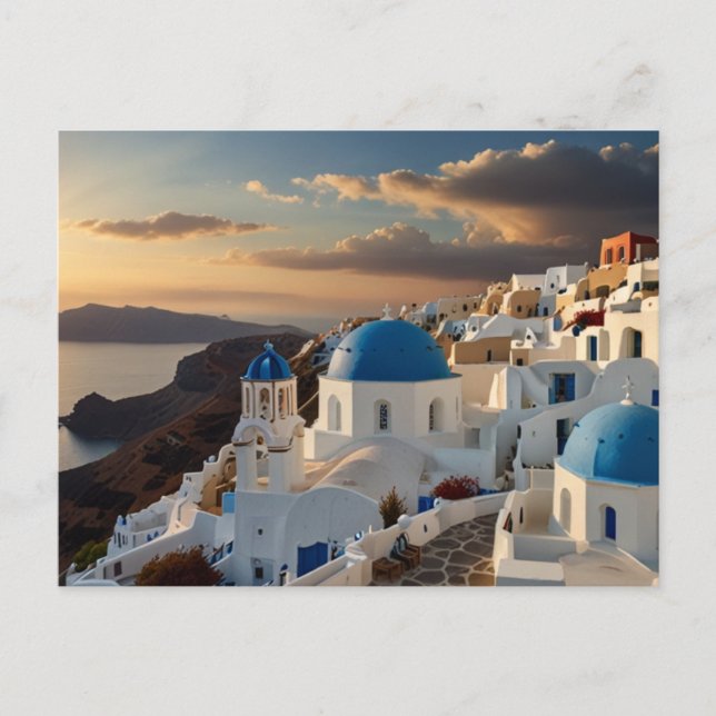 Carte Postale Santorin Sunset Bliss (Devant)