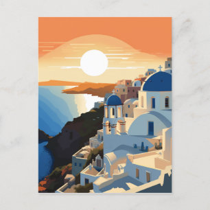 CARTE POSTALE SANTORINI GRÈCE N° 1
