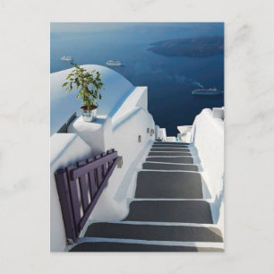 Carte Postale Santorini Oia Steps, Grèce