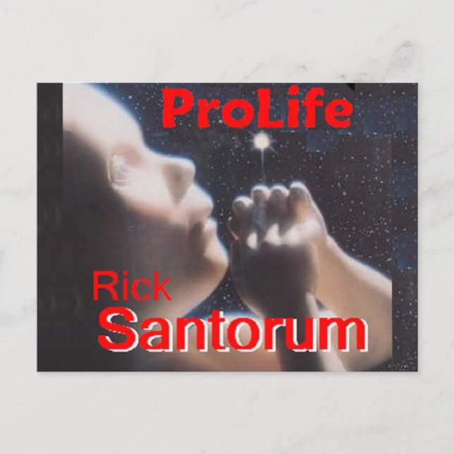 Carte Postale Santorum ProLife (Devant)
