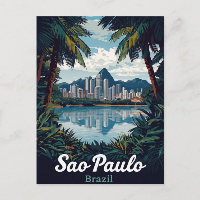 Carte Postale São Paulo Brazil Tropical City Skyline (Devant)