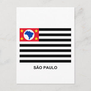 Carte Postale São Paulo, Brésil Drapeau