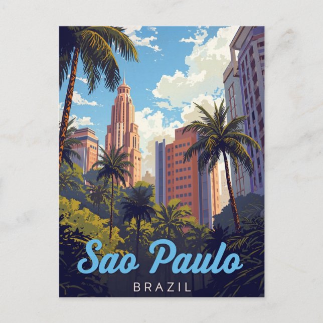 Carte Postale São Paulo Brésil Skyline Tropical (Devant)
