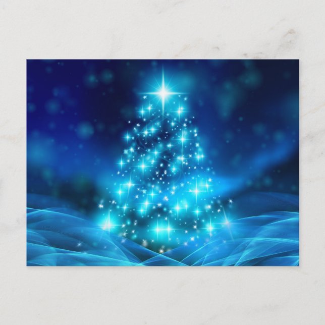 Carte Postale Sapin de Noël bleu éthéré (Devant)