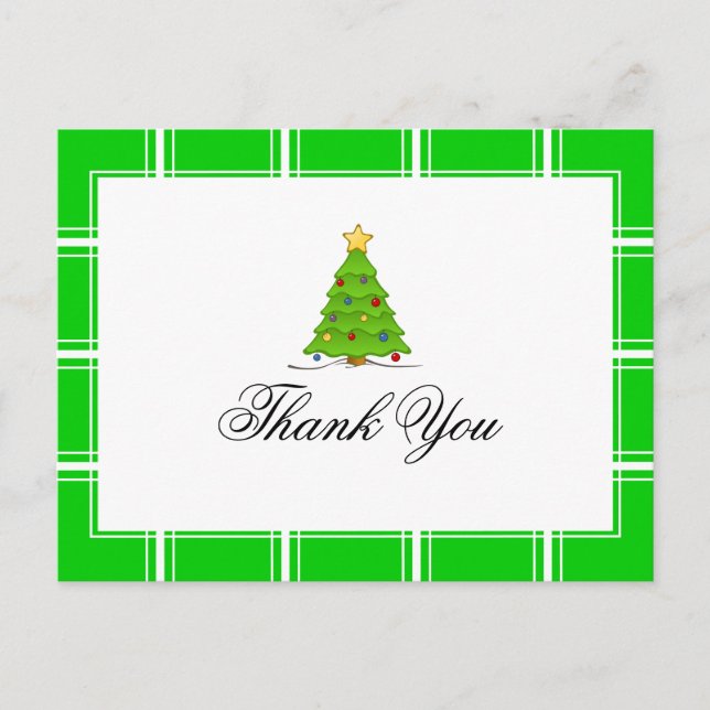 Carte Postale Sapin de Noël Merci Vert (Devant)