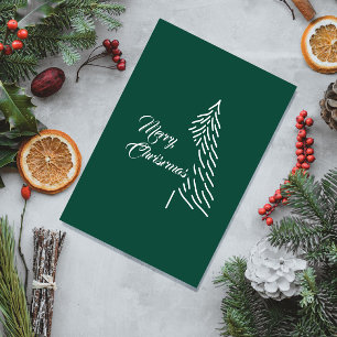 Carte Postale Sapin de Noël Scandi Minimaliste Simple Vacances 