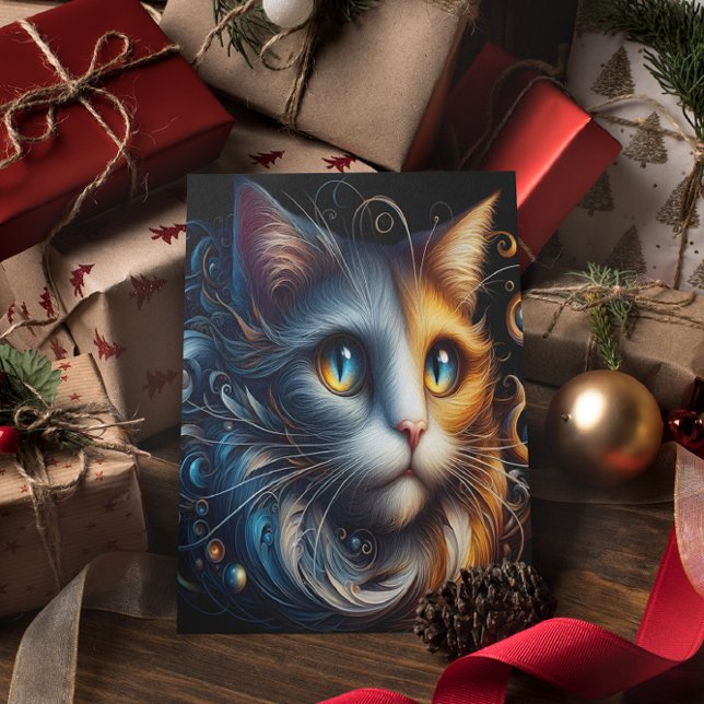 Carte Postale Sapphire Gazon : Un Chat Aux Yeux Bleus (Créateur téléchargé)