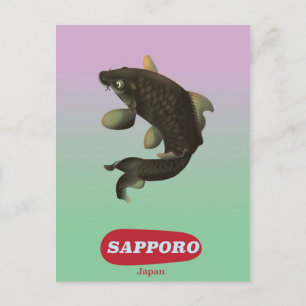 Carte Postale Sapporo Japon affiche touristique de style Vintage