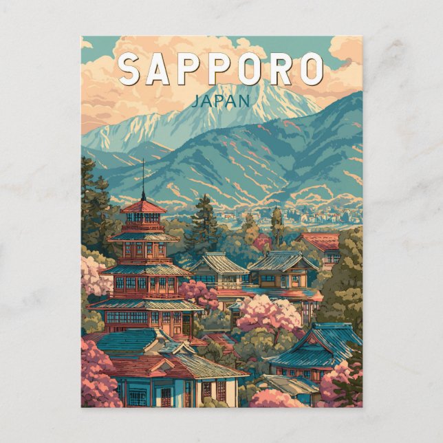 Carte Postale Sapporo Japon Voyage Art Vintage (Devant)