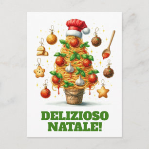 Carte Postale Sapristi d'Espaghetti Arbre de Noël Delizioso Nata