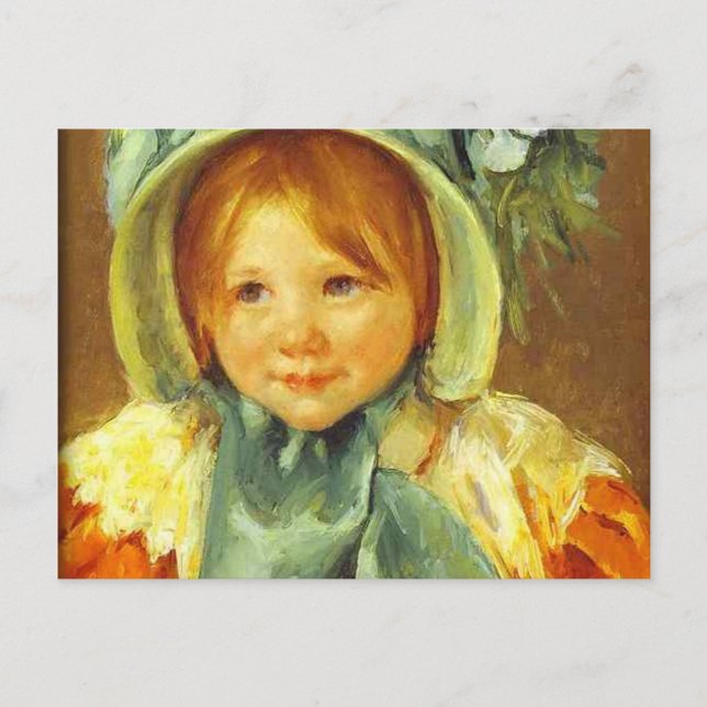 Carte Postale Sara dans une Bonnet Verte. c. 1901, Mary Cassatt (Devant)