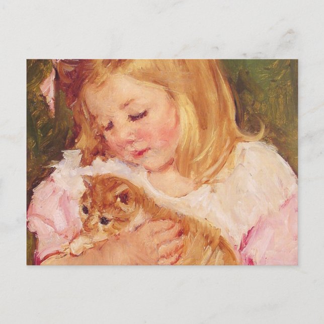 Carte Postale Sara Holding a Cat, Mary Cassatt (Devant)