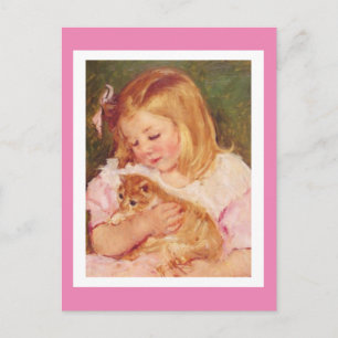 Carte Postale Sara Holding a Cat, par Mary Cassatt,