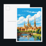 Carte Postale Saragosse Espagne Illustration de voyage artisanal<br><div class="desc">Zaragoza Espagne Art vintage voyage lieu illustration</div>