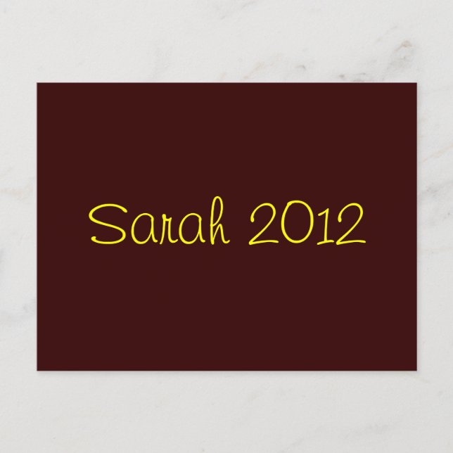 Carte Postale Sarah 2012 (Devant)