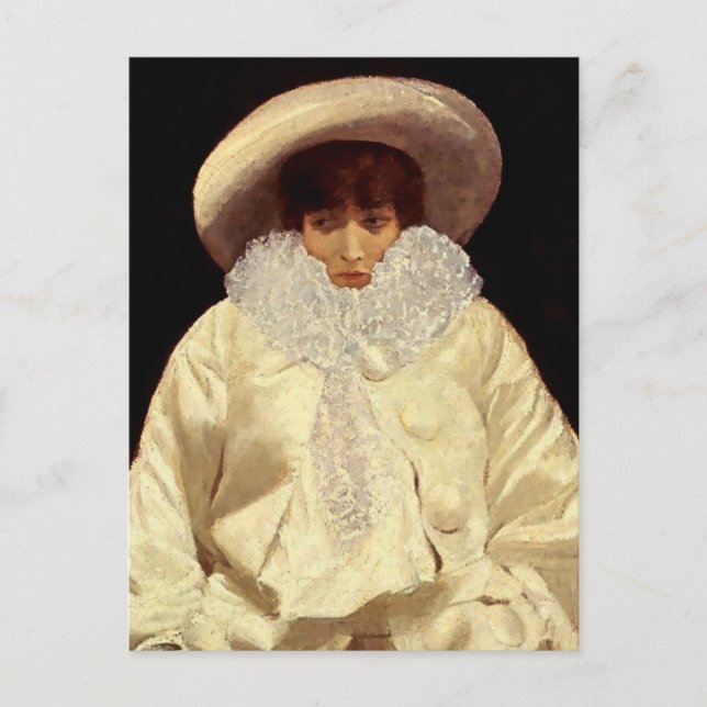 Carte Postale « Sarah Bernhardt en Pierrot » par Giuseppe De Nit (Devant)