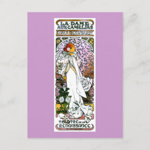 Carte Postale Sarah Bernhardt, La Dame aux Camélias, Mucha Fine