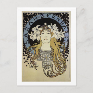 Carte Postale Sarah Bernhardt par Alphonse Mucha