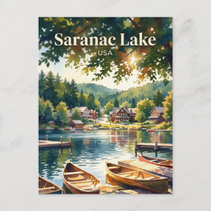 Carte Postale Saranac Lake, New York, États-Unis États-Unis
