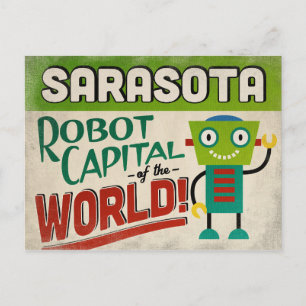 Carte Postale Sarasota Florida Robot - Vintage amusant