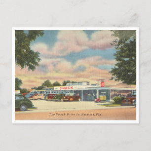 Carte Postale Sarasota Florida vintage 1940 Smack Drive In