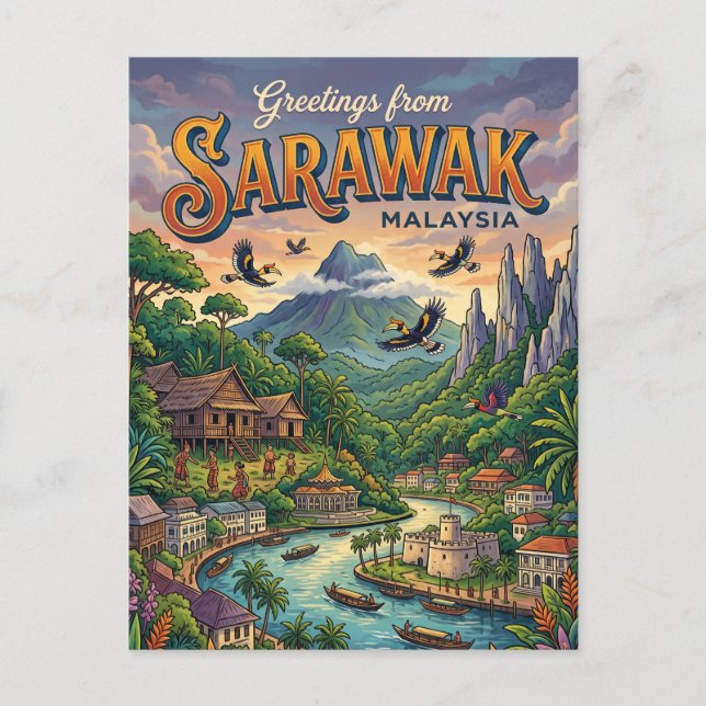 Carte Postale Sarawak Malaisie (Devant)