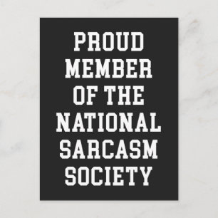Carte Postale Sarcasme Society Citation amusante