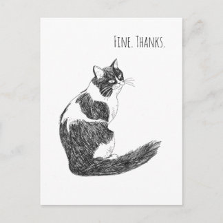 Carte Postale Sarcastic Cat Mood – Fine. Thanks. Art