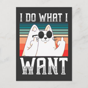 Carte Postale Sarcastique gens Kitty Doigt moyen égoïste Kitty