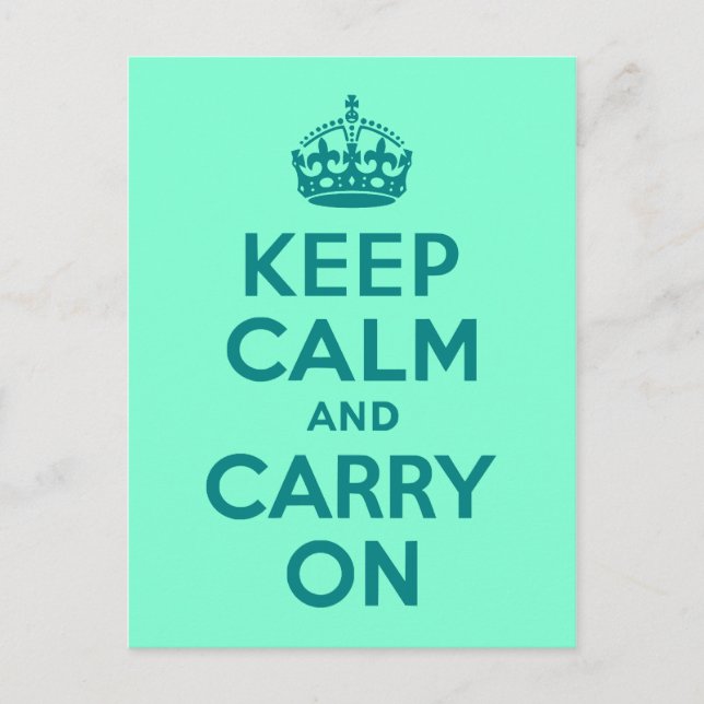 Carte Postale Sarcelle et aigue-marine Gardez votre calme et con (Devant)