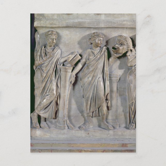 Carte Postale Sarcophage des Muses, détail de Clio & (Devant)