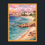 Carte Postale Sardaigne Italie Plage aquarelle peinture<br><div class="desc">Sardaigne Italie Plage Voyage Aquarelle Peinture</div>