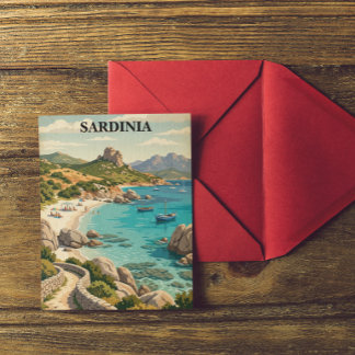 Carte Postale Sardaigne Italie Vintage Paysage Méditerranéen
