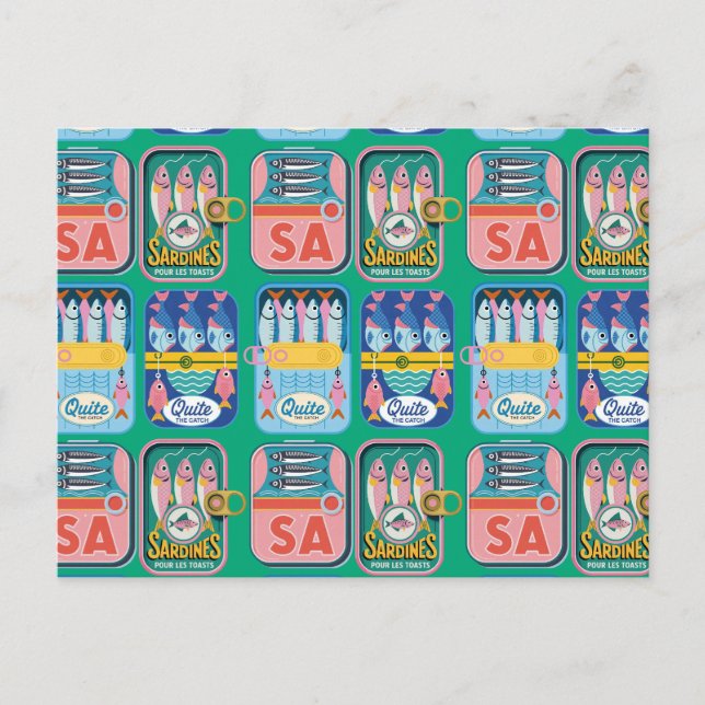 Carte Postale Sardine Funky Portugal  (Devant)