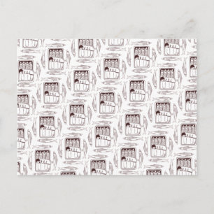 Carte Postale sardines peuvent transiter par motif