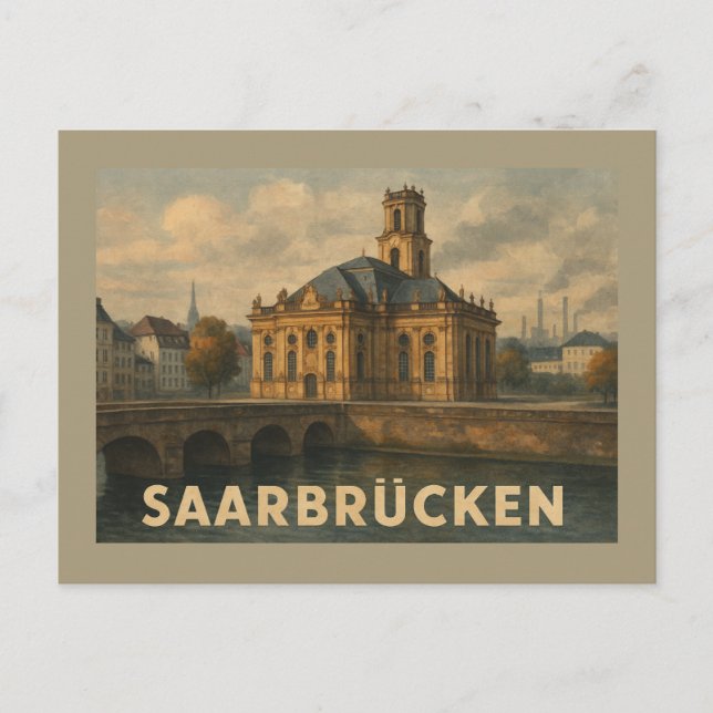 Carte Postale Sarrebruck Allemagne Art de ville (Devant)