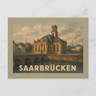 Carte Postale Sarrebruck Allemagne Ville Art