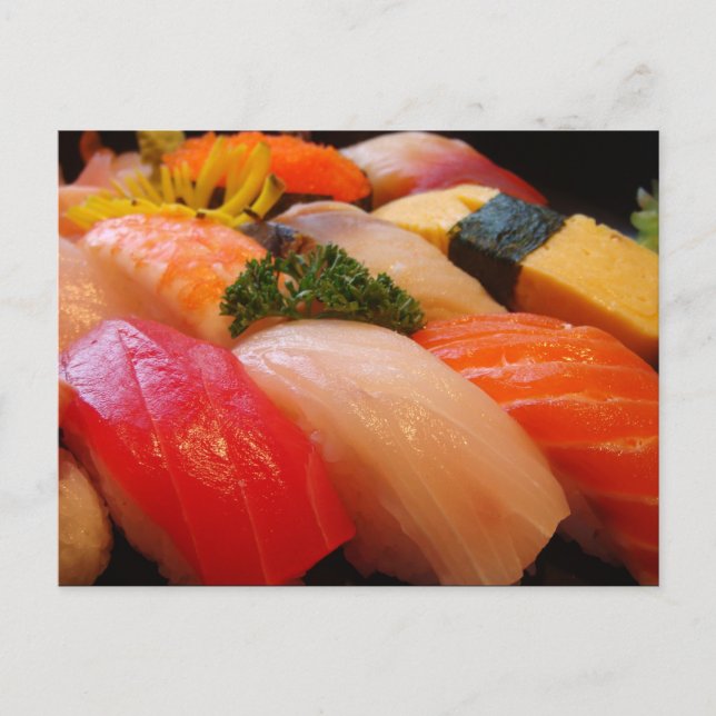 Carte Postale Sashimi en rouleaux japonais photo Japon (Devant)