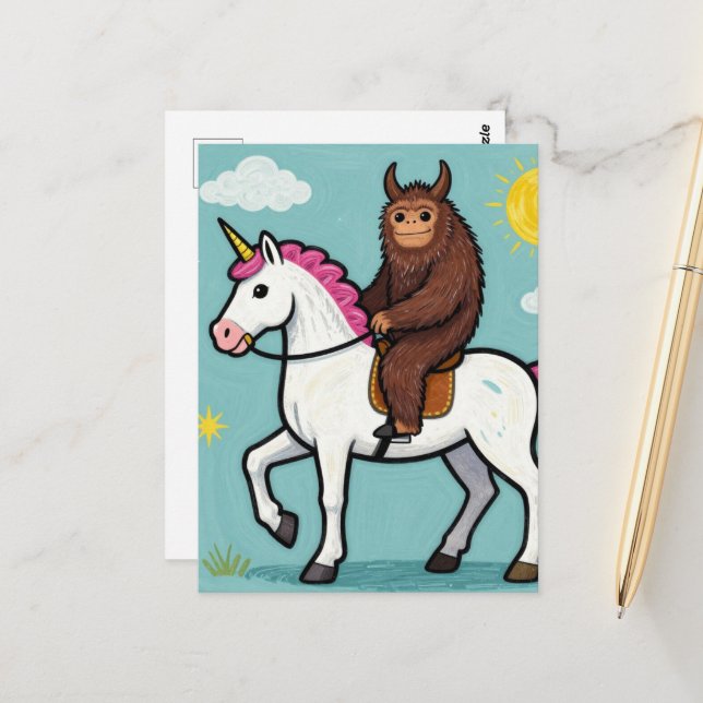 Carte Postale Sasquatch and a Unicorn (Devant/Arrière en situation)
