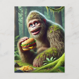 Carte Postale Sasquatch et la forêt de Cheesburger et Fries