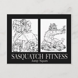 Carte Postale Sasquatch Fitness Series Pic #1 JUMP SQUATS