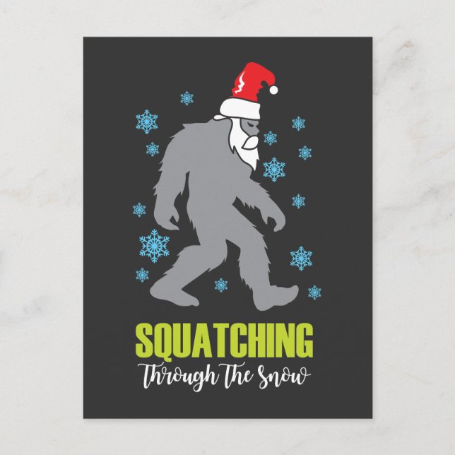 Carte Postale Sasquatch Noël Funny Bigfoot Costume (Devant)