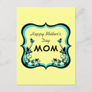 Carte postale Sassy Floral Fête des Mères, Turquoi