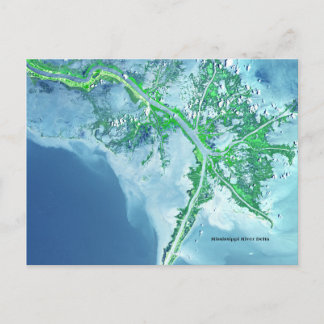 Carte postale satellite Delta de la rivière Missis