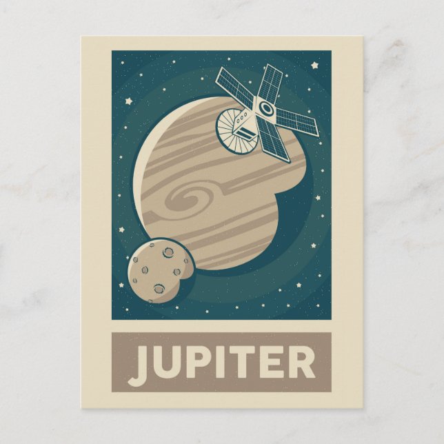 Carte Postale Satellite Jupiter Retro Galaxy (Devant)
