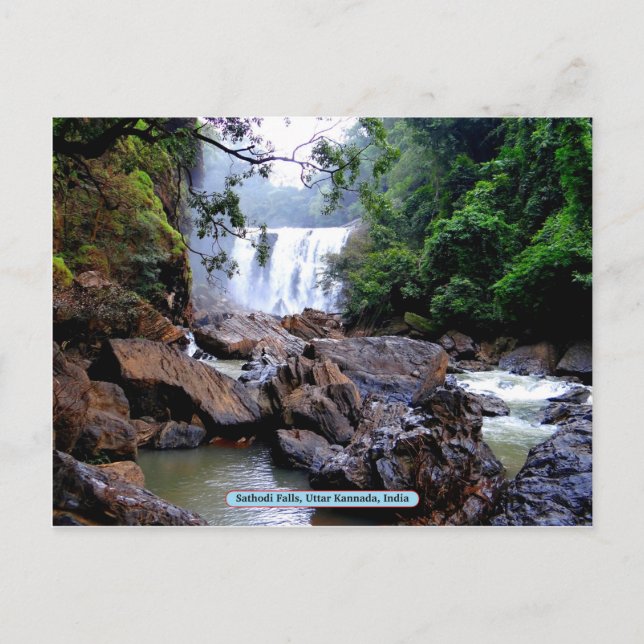 Carte Postale Sathodi Falls, Uttar Kannada, Inde (Devant)