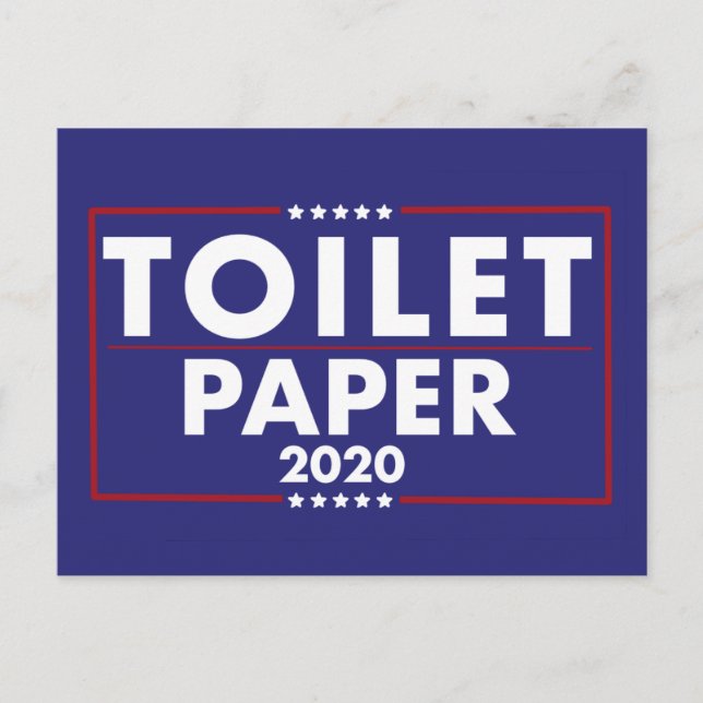 Carte Postale Satire Papier toilette Trump Pence 2020 signe humo (Devant)