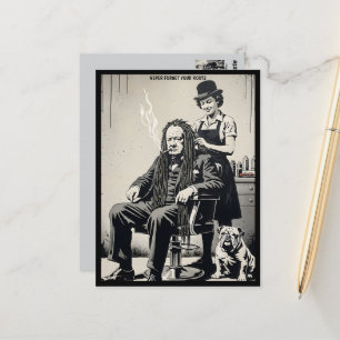 Carte postale satirique de style Banksy