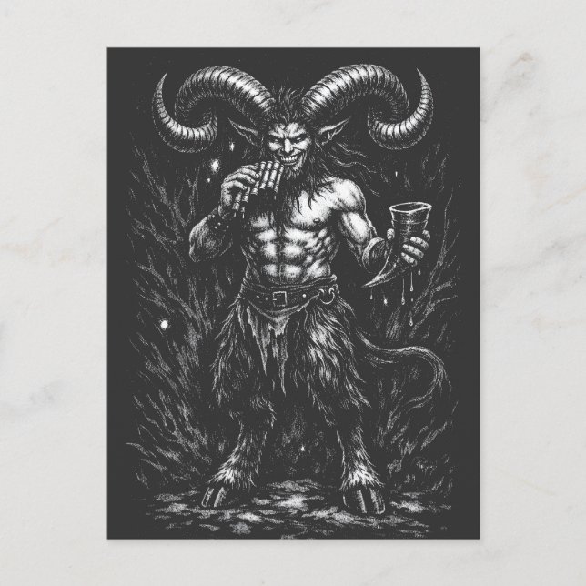 Carte Postale Satyre d'hiver cornu — par BurnsInHell (Devant)