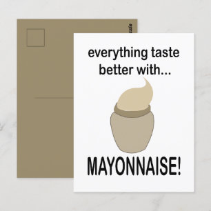 Carte Postale Sauce Mayonnaise Nourriture Drôle Mayonnaise